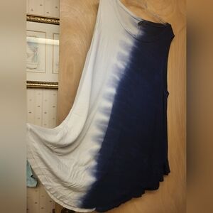 Lane Bryant Blue White Ombre Toe Dye Flowy Top Sz 22 24